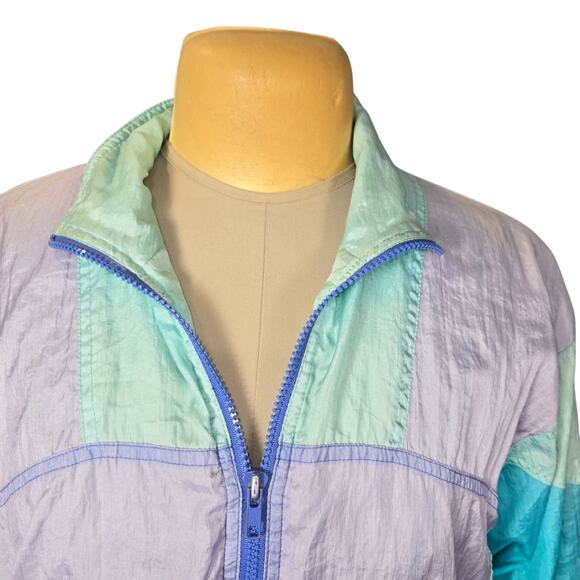 Vtg Milano Sport Small Colorblock Nylon Windbreaker Jacket 80s 90s Streetwear - Picture 2 of 10